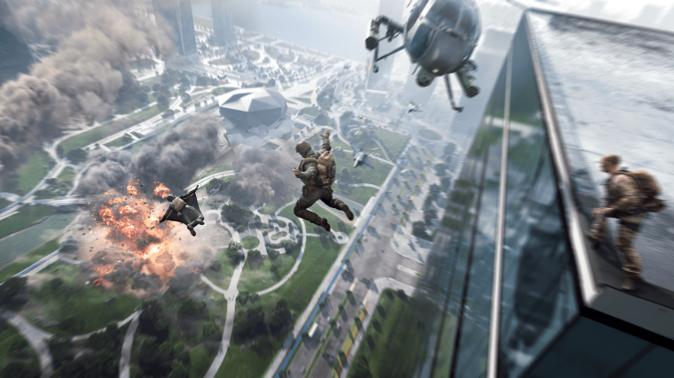 Battlefield 2042 Soldiers Jumping Off The Building