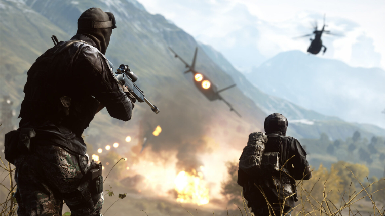 Battlefield 4 Soldiers Walking While the Aircraft Flies By
