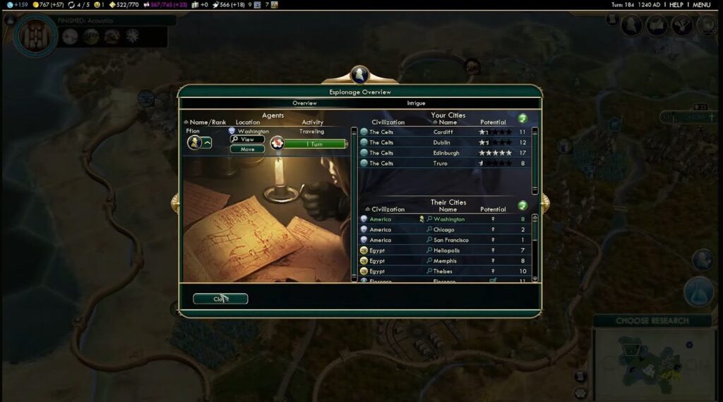 Espionage Overview in Civilization V