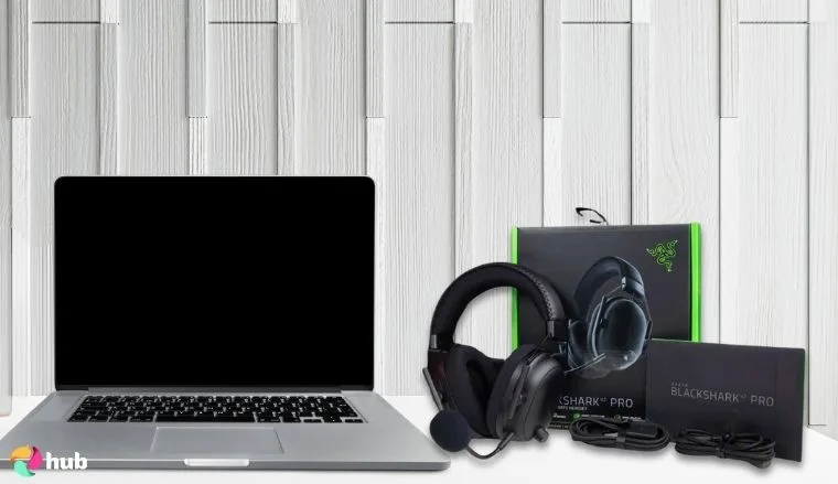 Razer BlackShark V2 Pro Wireless Gaming Headset on a white office desk prepared for product photography