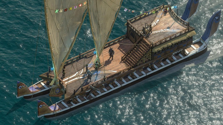 A full shot of an exotic ship in Pillars of Eternity II: Deadfire.