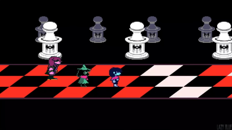 Deltarune Chapter 1 & 2 Trio Walking Through a Dark Hall