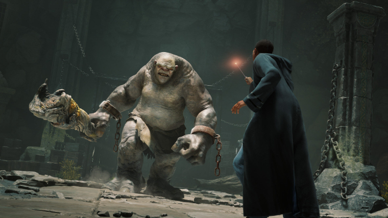 Hogwarts Legacy Student Fighting a Troll