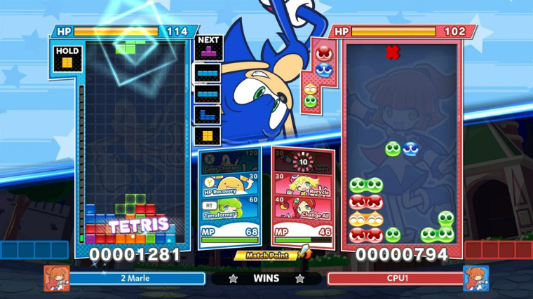 Puyo Puyo Tetris 2 Intense Puzzle Battle With Sonic in the Background