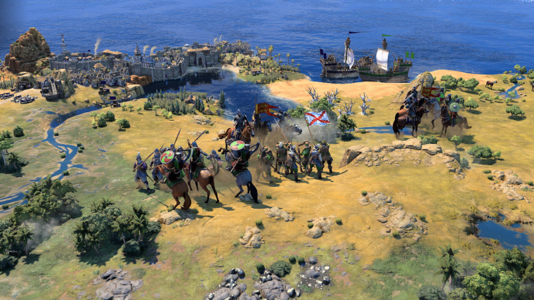 Sid Meier's Civilization VII Medieval Battle Near the Sea