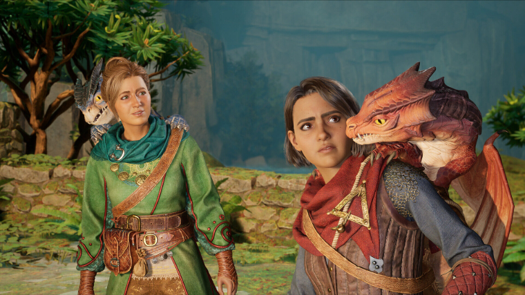 Split Fiction Zoe and Mio With Baby Dragons