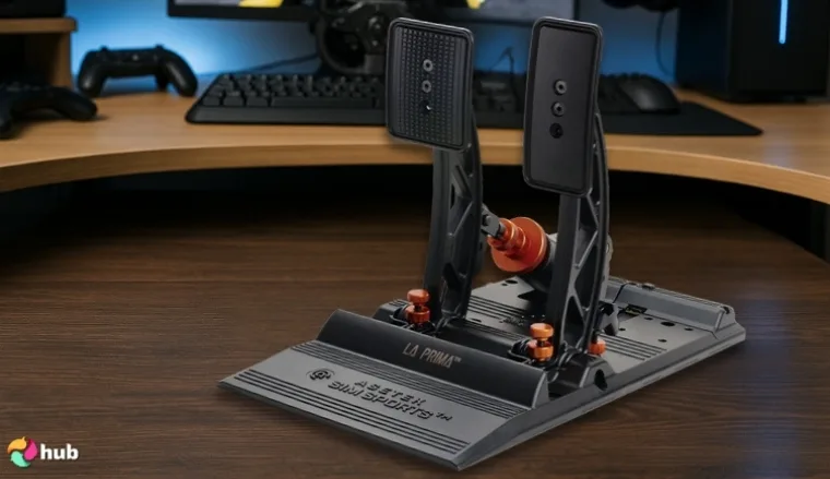 ASETEK SimSports® La Prima® Célula de carga in the gaming room in a top-down view for a review