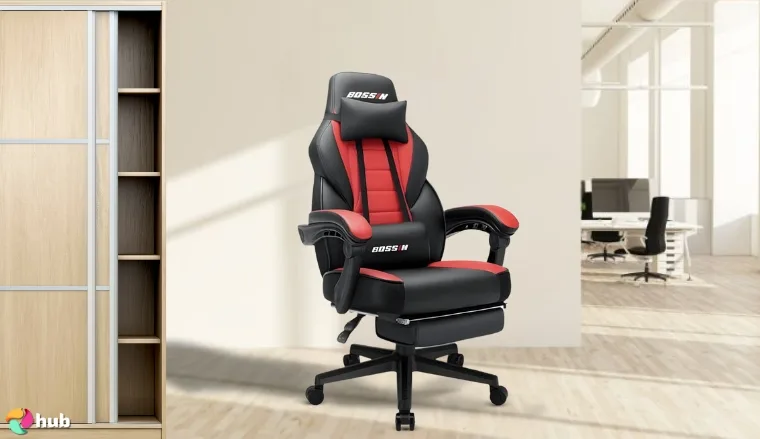 Bossin Heavy Duty Gaming Chair in the office with simple styling for a review
