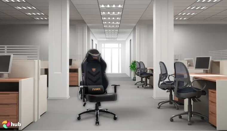 COLAMY ‎1325F Gaming Chair in the office photographed for a review