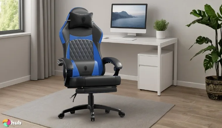 Dowinx with Pocket Spring Cushion Gaming Chair in the office photographed for a review
