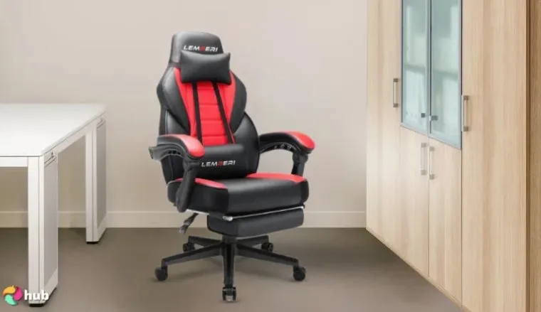 Lemberi Charles with Footrest Gaming Chair in the office in a minimalist setup for a review