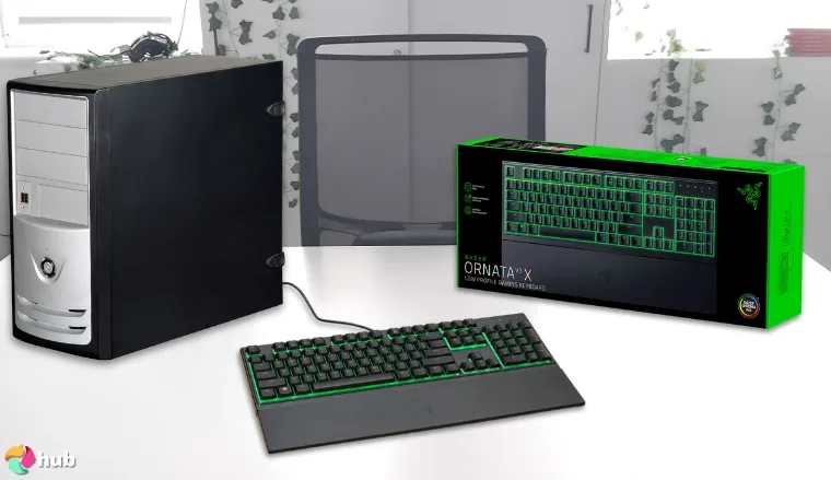 Razer Ornata V3 Keyboard on a white office desk photographed for a review