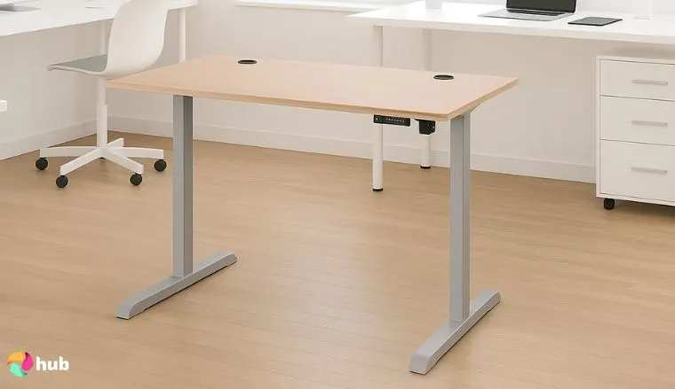 SMUG Standing Desk 63×24 Inch Gaming Desk in the office with balanced composition for a review