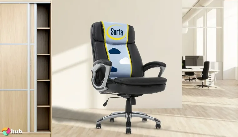 Serta Fairbanks Gaming Chair in the office in a well-lit setting for a review