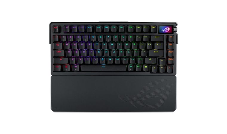 ASUS ROG Azoth Extreme 75 – 75% gaming mechanical keyboard with an OLED display, hot-swappable switches, and tri-mode connectivity.