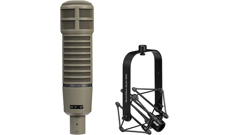 Electro-Voice RE20  –  Dynamic microphone with excellent sound quality and background noise suppression.