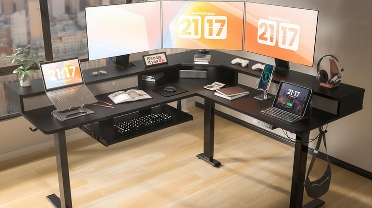 ExaDesk L-Shaped Desk.