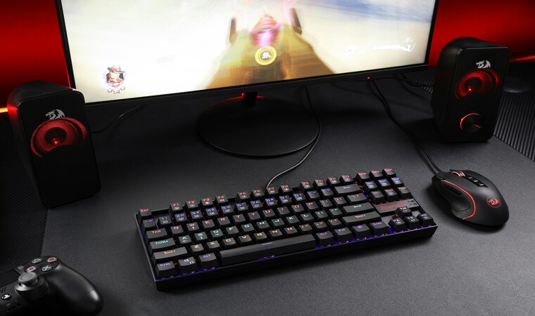 Gaming keyboard and mouse setup for precision and responsiveness.