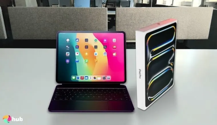 iPad Pro 13-Inch (M4) on a white office desk styled for promotional review