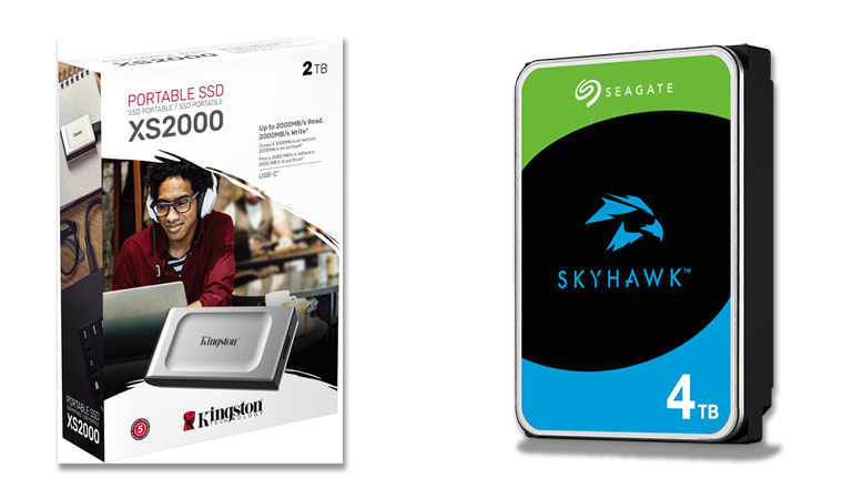 An SSD and a HDD