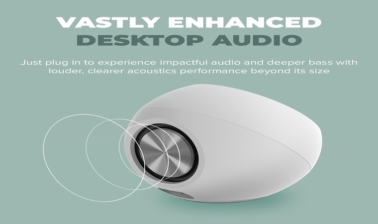 A speaker boasting loud, clear acoustics performance despite its size.