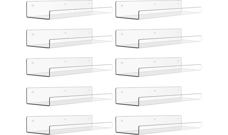 10 Pack Acrylic Shelves for Wall Storage
