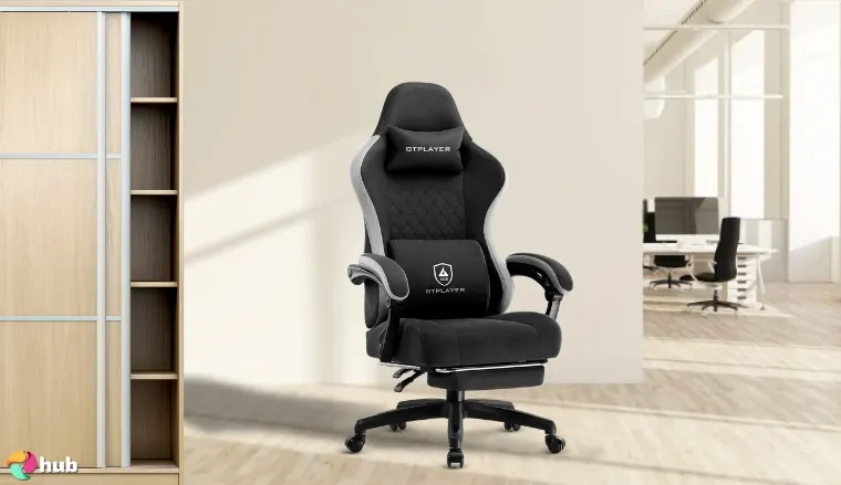 GTPLAYER Gaming Chair in an office in a clean setup for a review