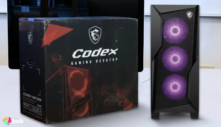 MSI Codex Z2 Gaming PC on a white office desk positioned for photography