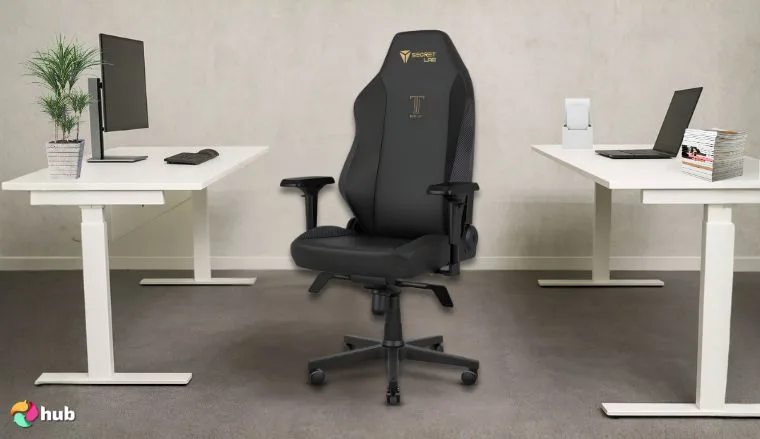 Secretlab Titan Evo Lite Gaming Chair in the office styled neatly for a review