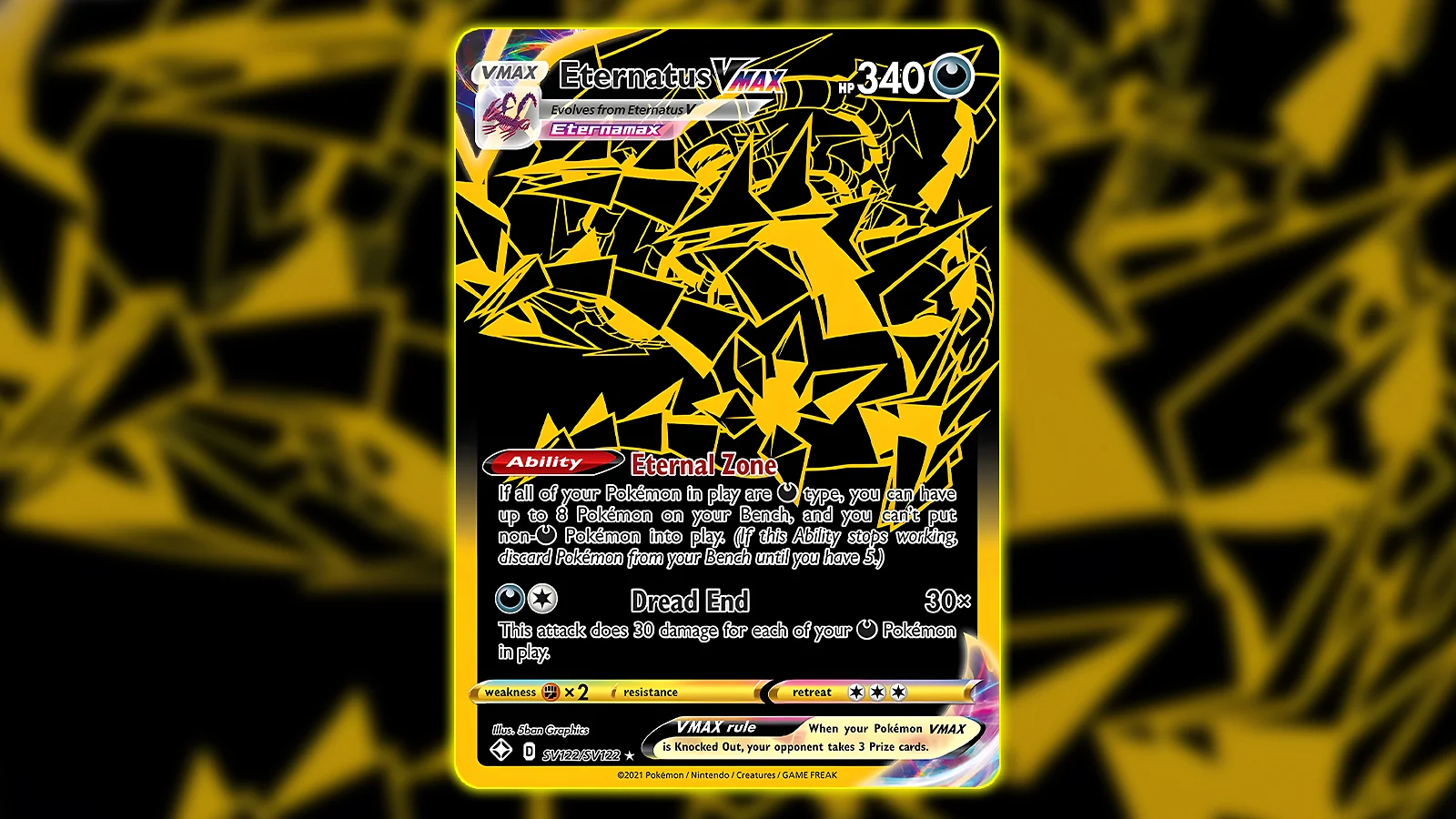 Pokémon TCG: Shining Fates set - Shiny Gold Eternatus VMAX card