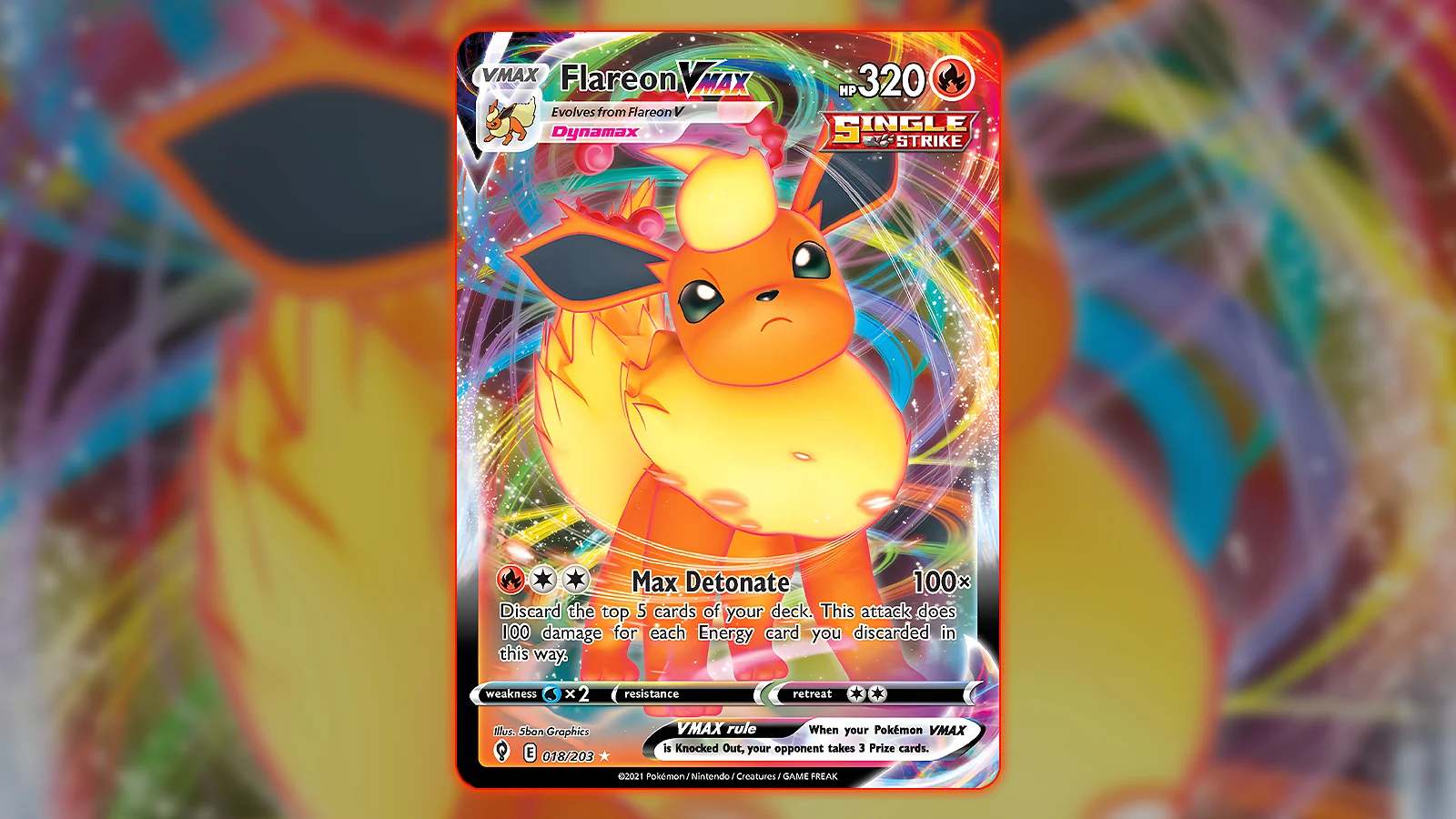 Pokémon TCG: Evolving Skies set - Flareon VMAX card