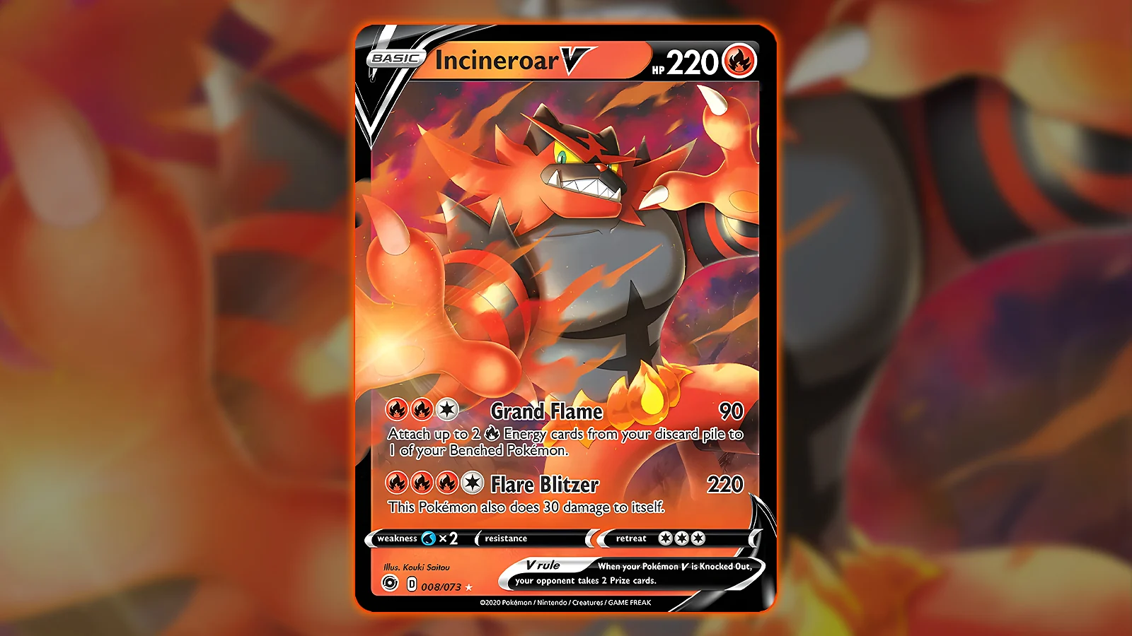 Pokémon TCG: Champion's Path set - Incineroar V card