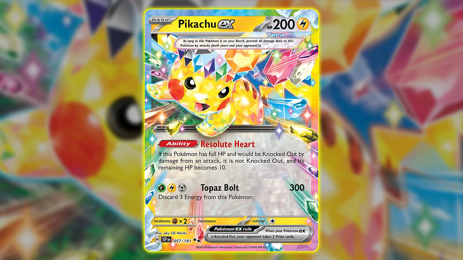 Pokémon TCG: Surging Sparks subset- Pikachu ex card