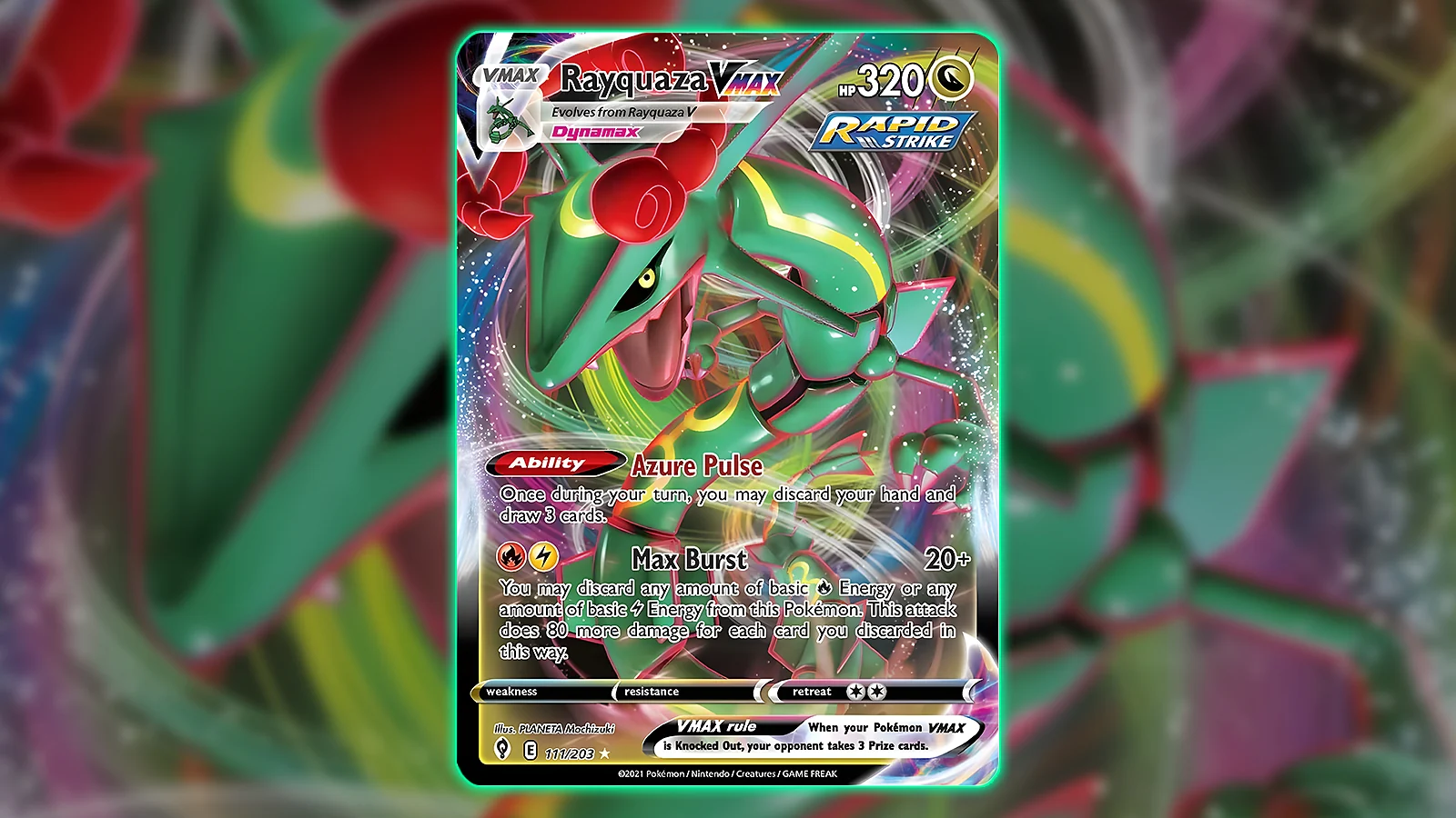 Pokémon TCG: Evolving Skies set - Rayquaza VMAX card