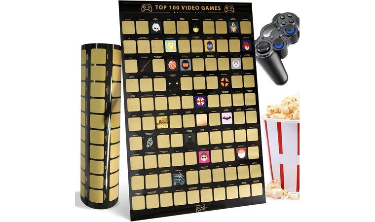 Top 100 Video Games Bucket List Scratch Poster