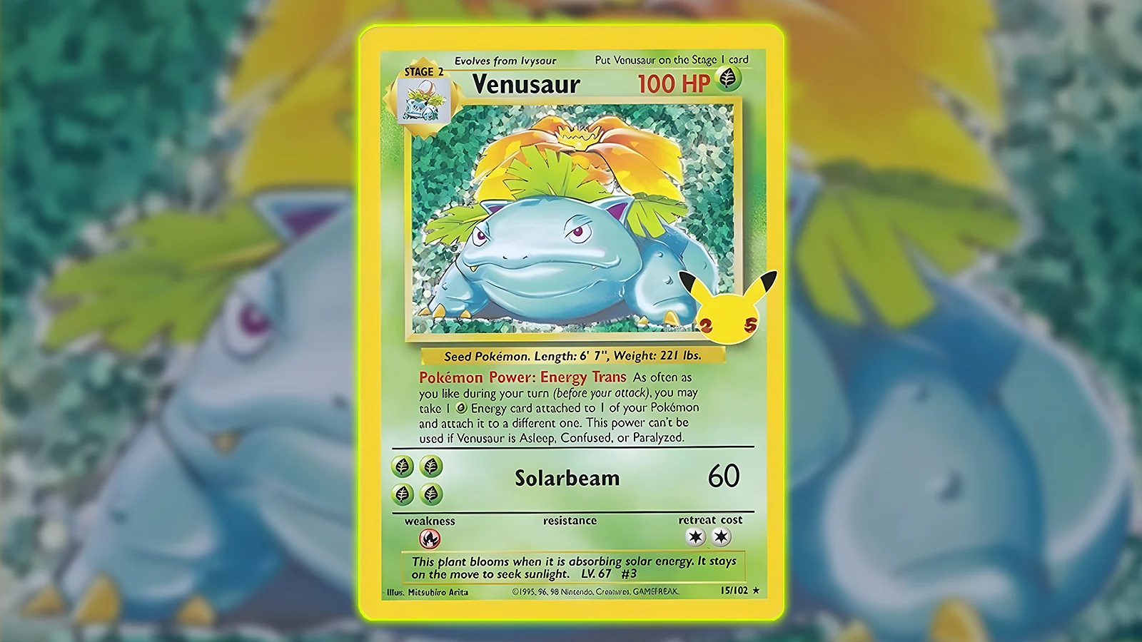 Pokémon TCG: Celebrations set - Venusaur Holo Rare Reprint