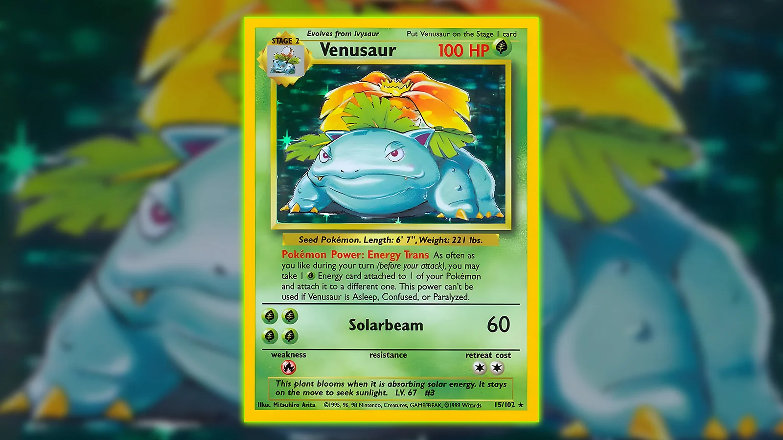 Pokémon TCG: Base Set Venusaur Holo Rare card