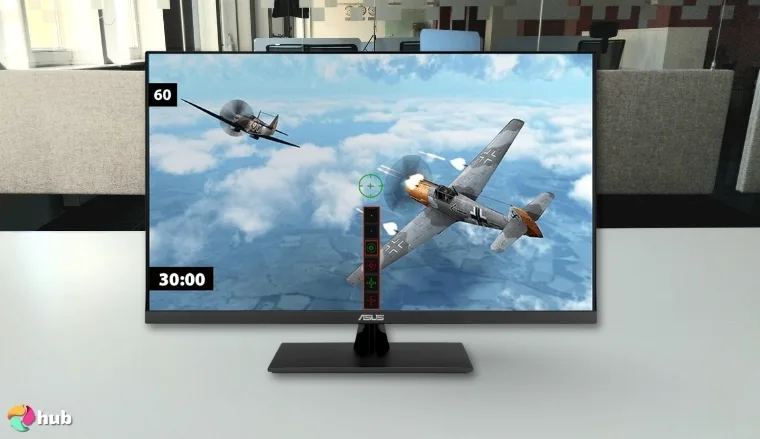 ASUS 31.5” 4K HDR VP327Q Monitor on a white office desk styled neatly for a review