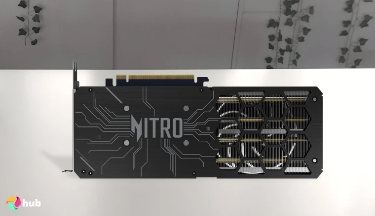 Acer Nitro Intel Arc B570 GPU on a white office desk with an uncluttered background for a review