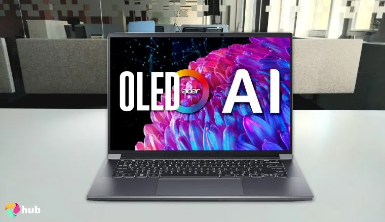 Acer Swift X 14 Gaming Laptop on a white office desk photographed for a review