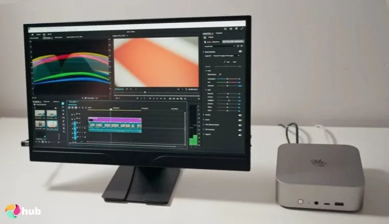 Beelink SER8 Mini Gaming PC on a white office desk in close-up for a review