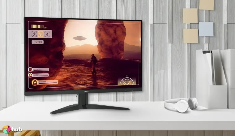 Dell G2725D Monitor on a white office desk styled for a review