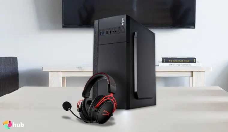 HyperX Cloud Alpha Headset on a white office desk positioned for photography