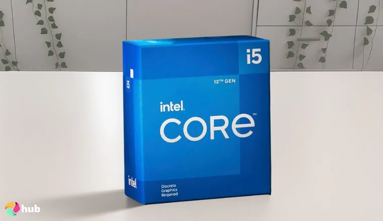 Intel Core i5-12400F CPU on a white office desk in close-up for a review