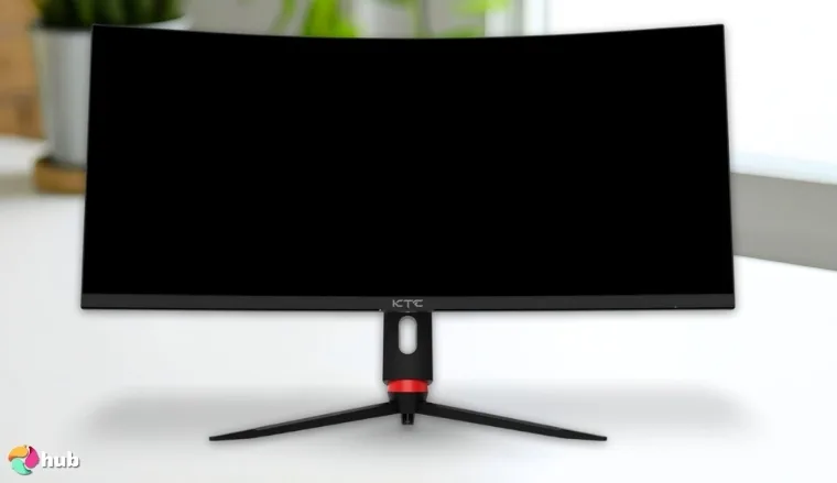KTC H34S18S Monitor on a white office desk with soft lighting for a review