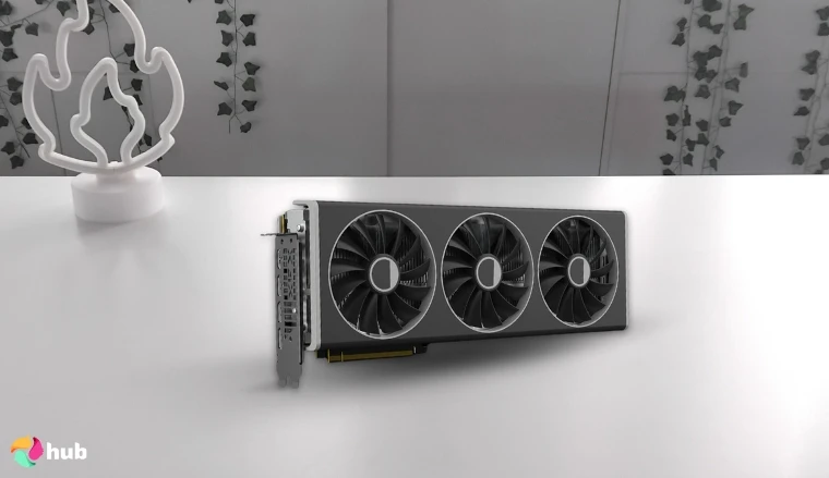 XFX Speedster MERC310 AMD Radeon RX 7900XTX AMD GPU on a white office desk photographed for a review