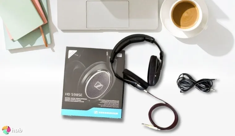 Sennheiser HD 569 Headphones on a white office desk with decorative items for a review