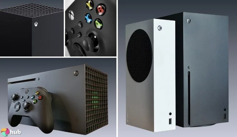 Xbox Series X various angles collage