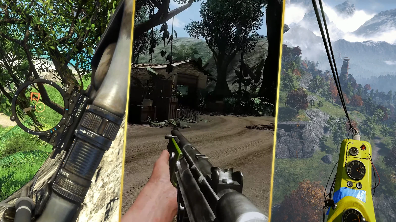Gameplay of best Far Cry games: from Far Cry 3, Far Cry 2, and Far Cry 4 featuring combat and exploration