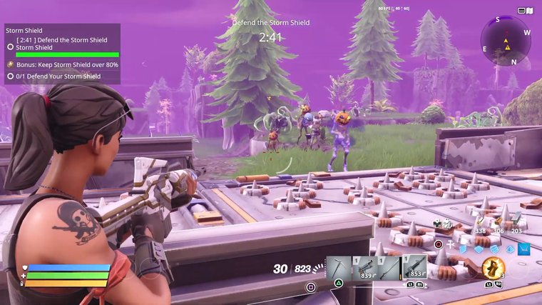 Fortnite Save the World - Shooting at enemies